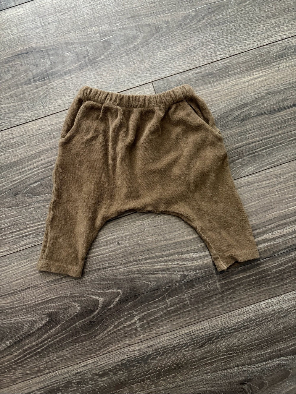 Kids Cozy Brown Organic Cotton Terry Jogger Pants